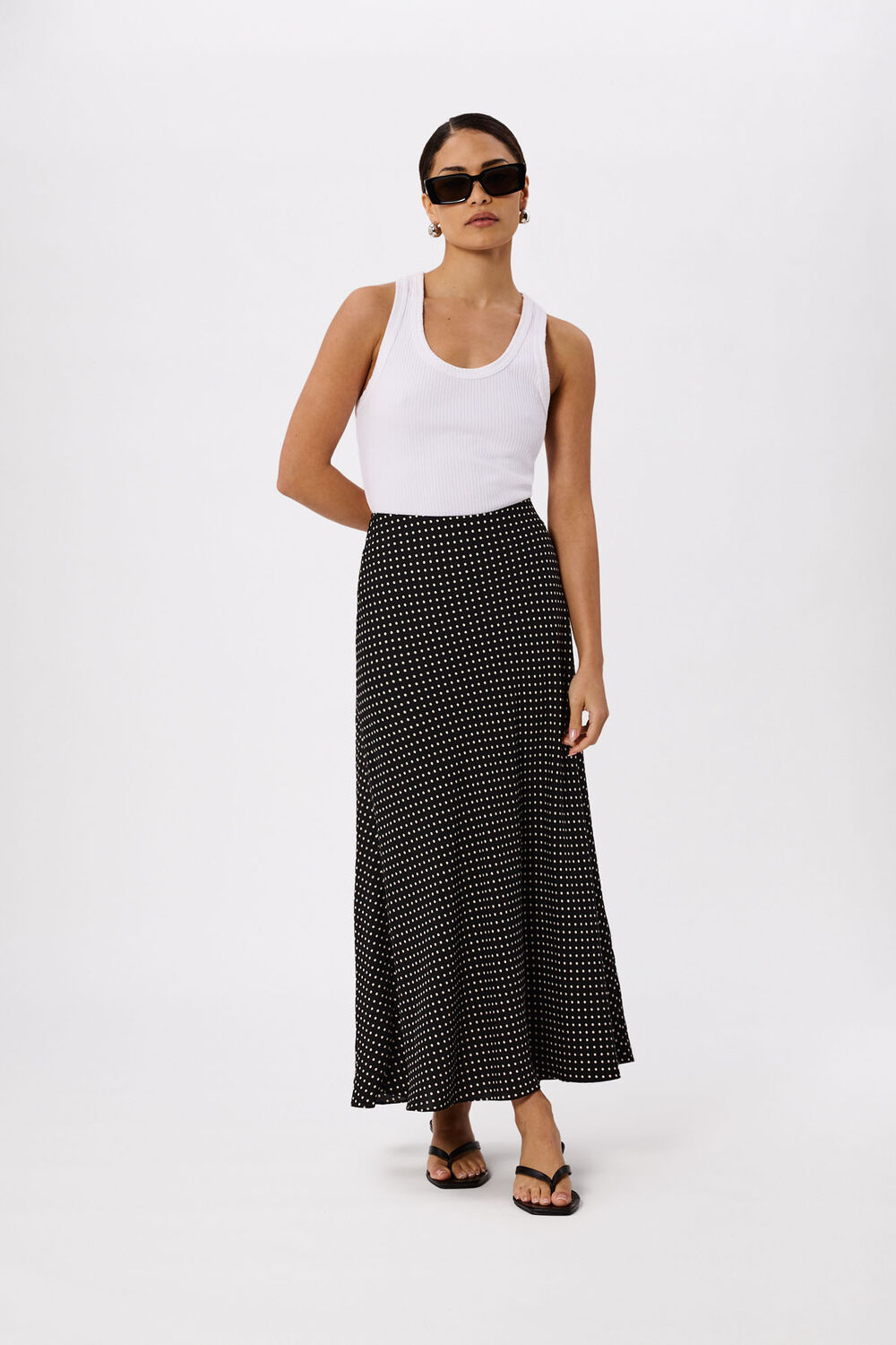 Petite Mini Spot Fit and Flare Skirt