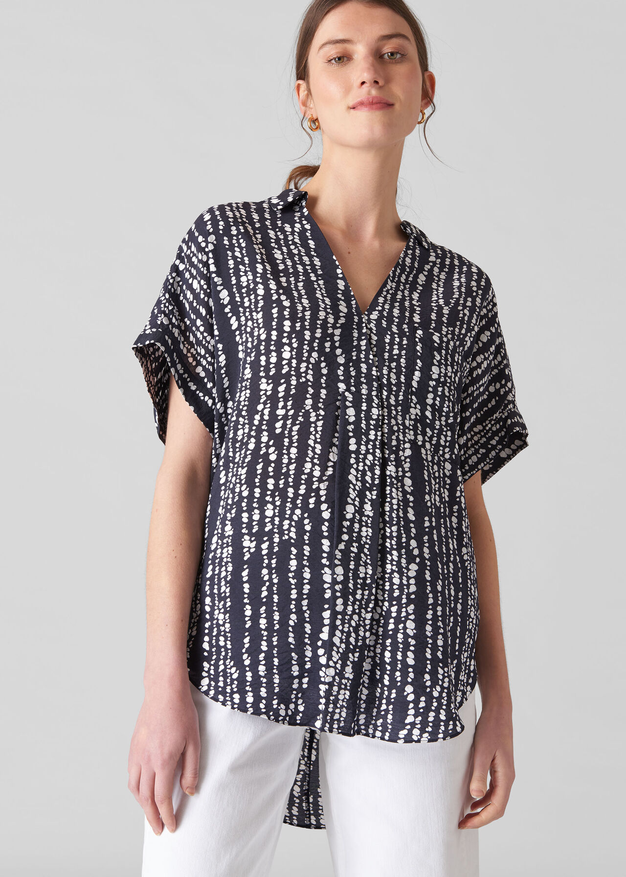 Savannah Print Lea Shirt Navy/Multi