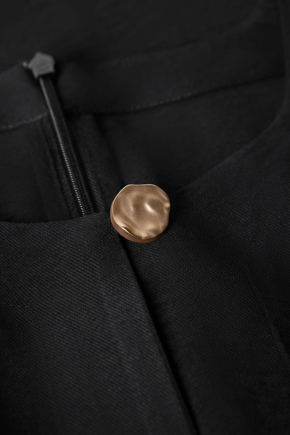 Black Button Detail Tie Jumpsuit