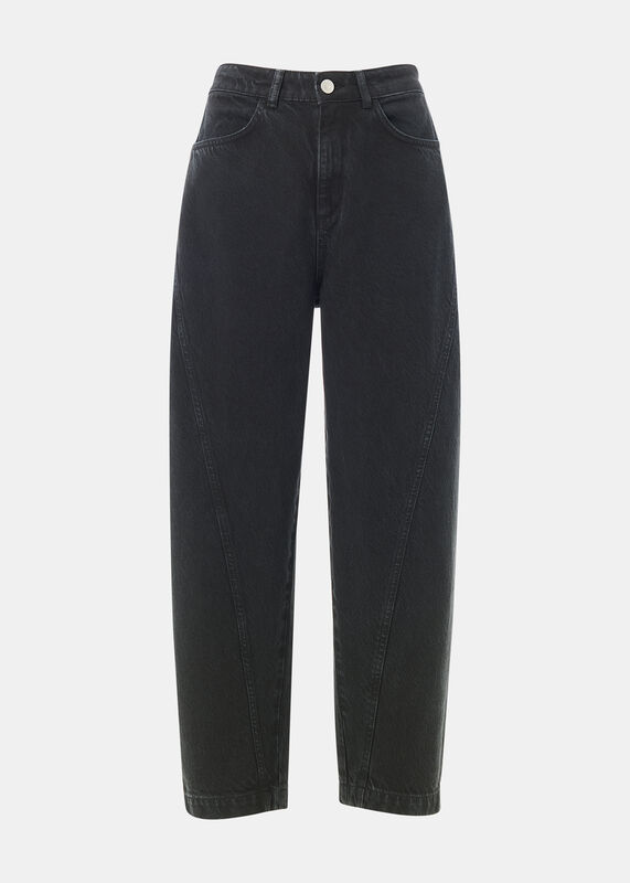 Washed Black Lola Cotton Blend Trouser