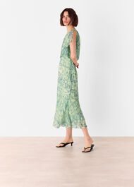 Dashed Brush Marks Midi Dress