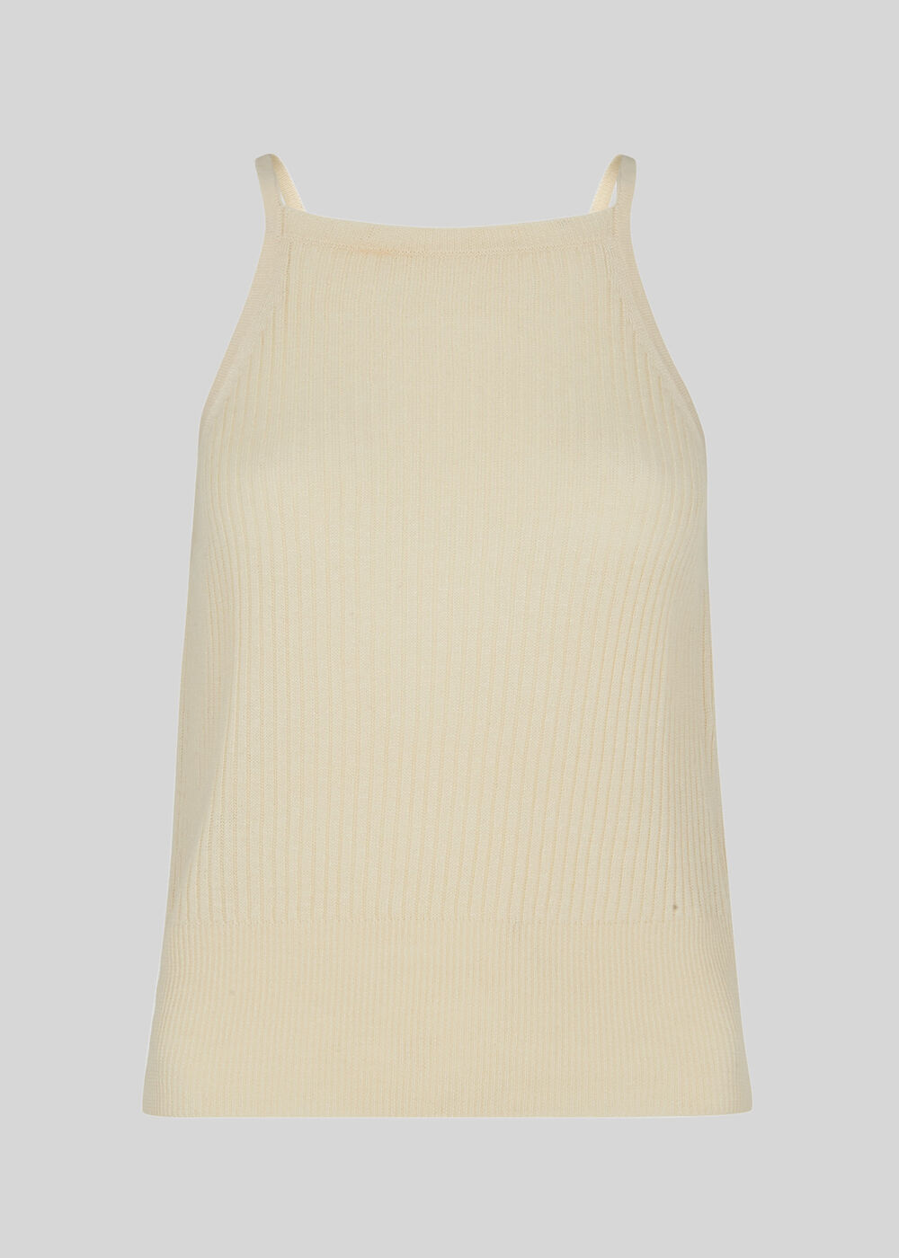 Rib Knitted Vest Ivory