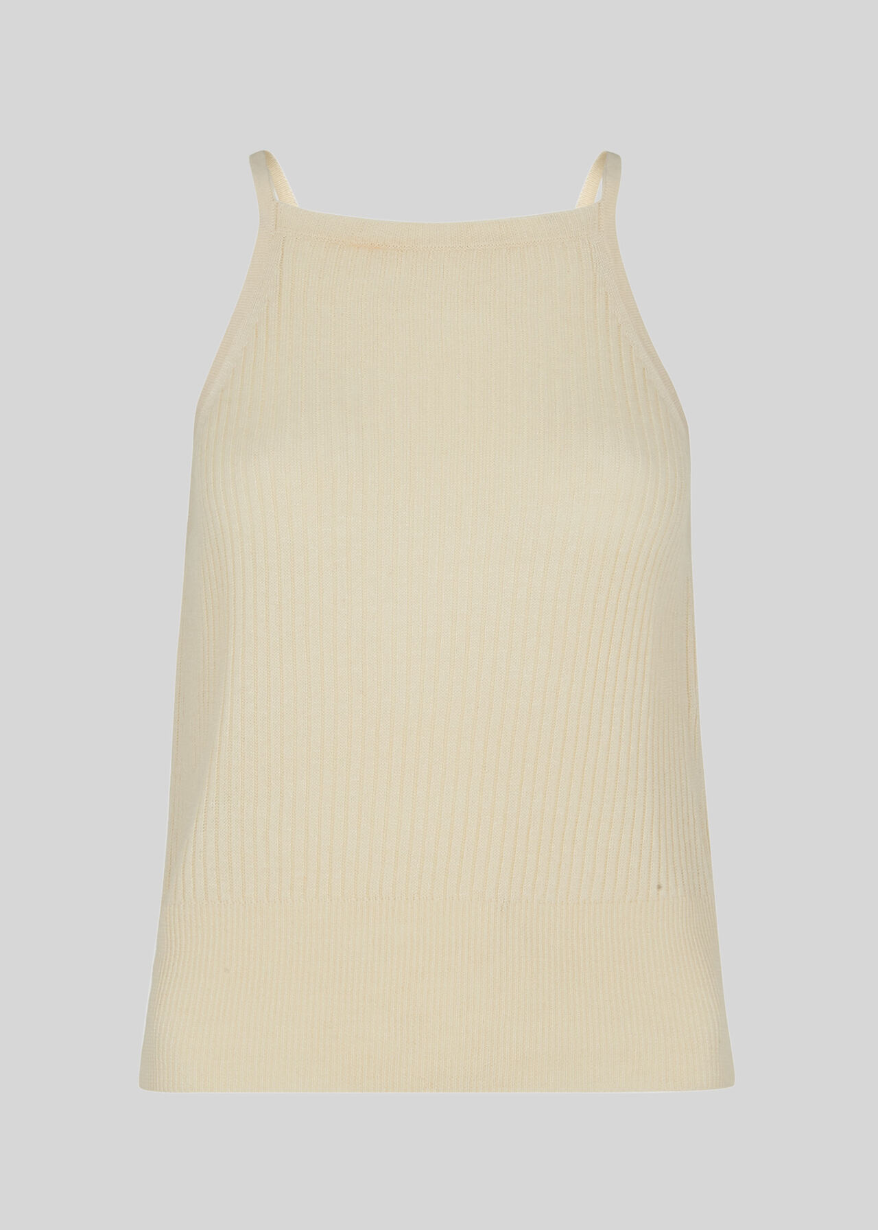 Rib Knitted Vest Ivory