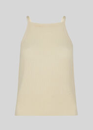 Rib Knitted Vest Ivory