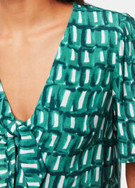 Linked Smudge Tie Front Top
