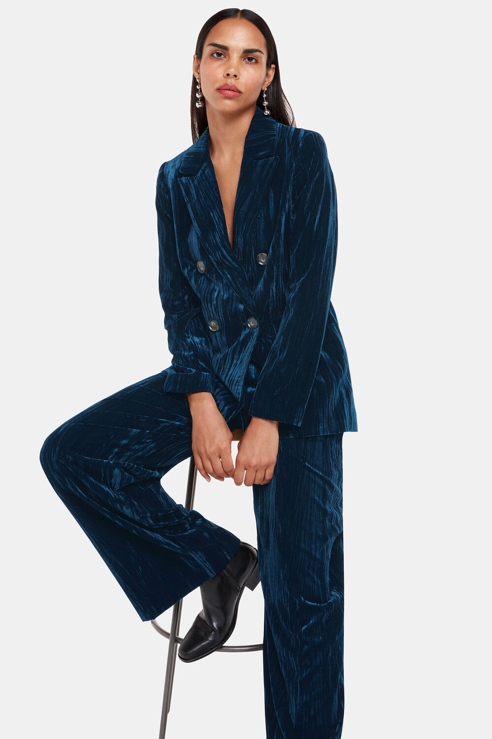 Hallie Crushed Velvet Blazer