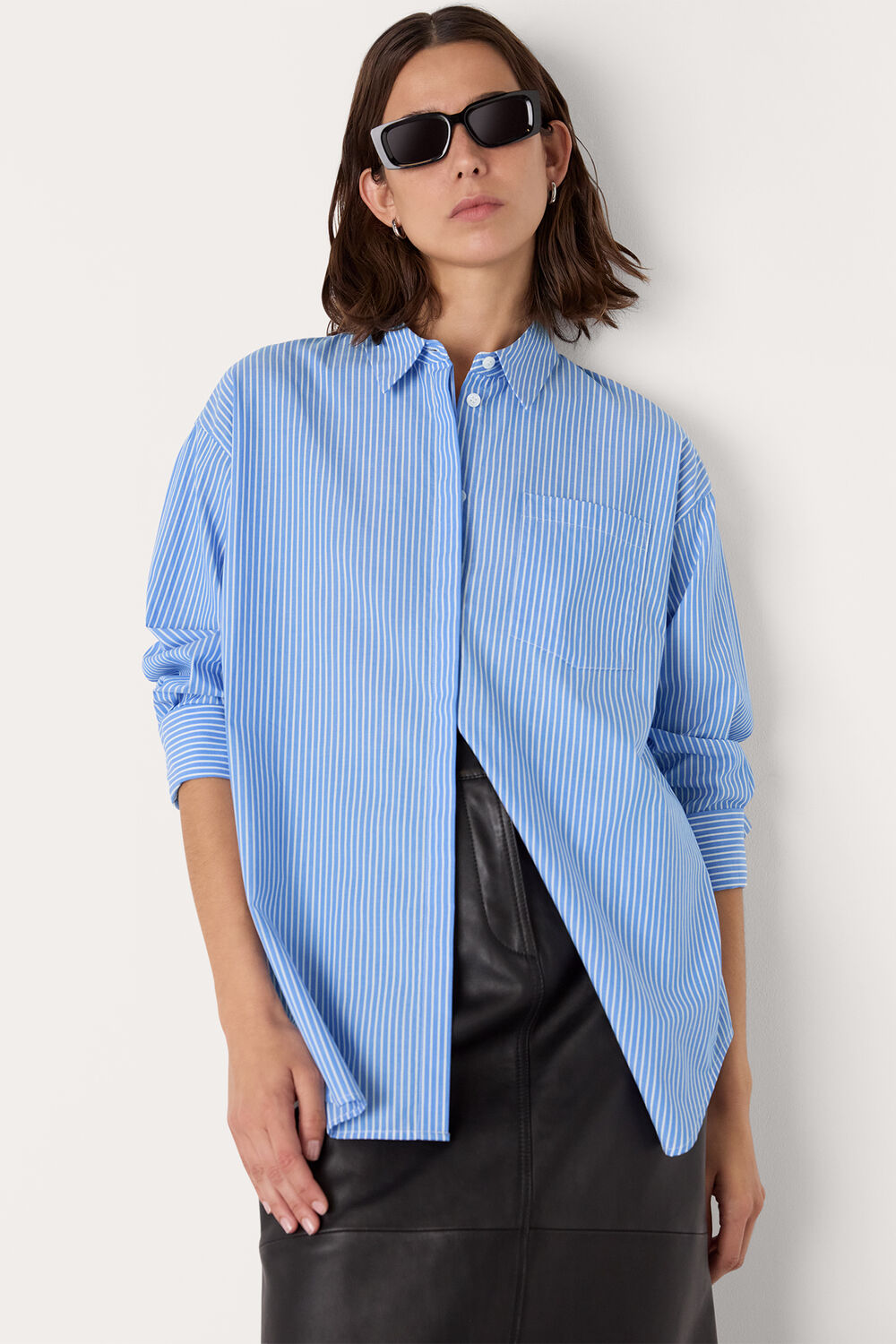 Blue Stripe Oversized Shirt