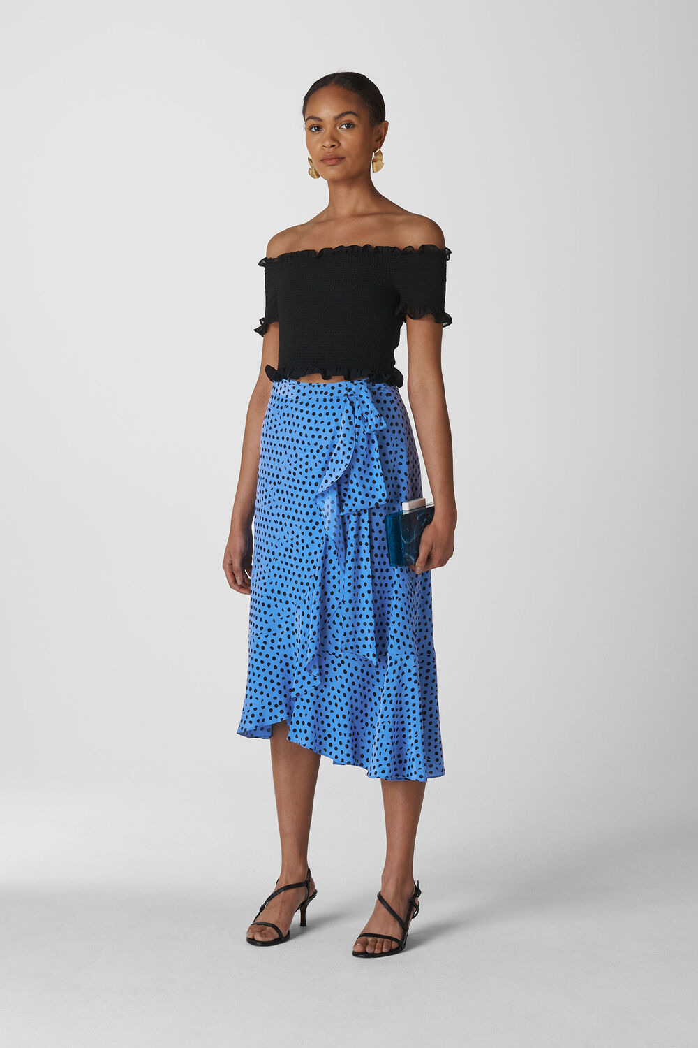 Lunar Spot Wrap Skirt Blue/Multi