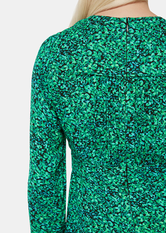 Green Petite Dappled Floral Lori Dress