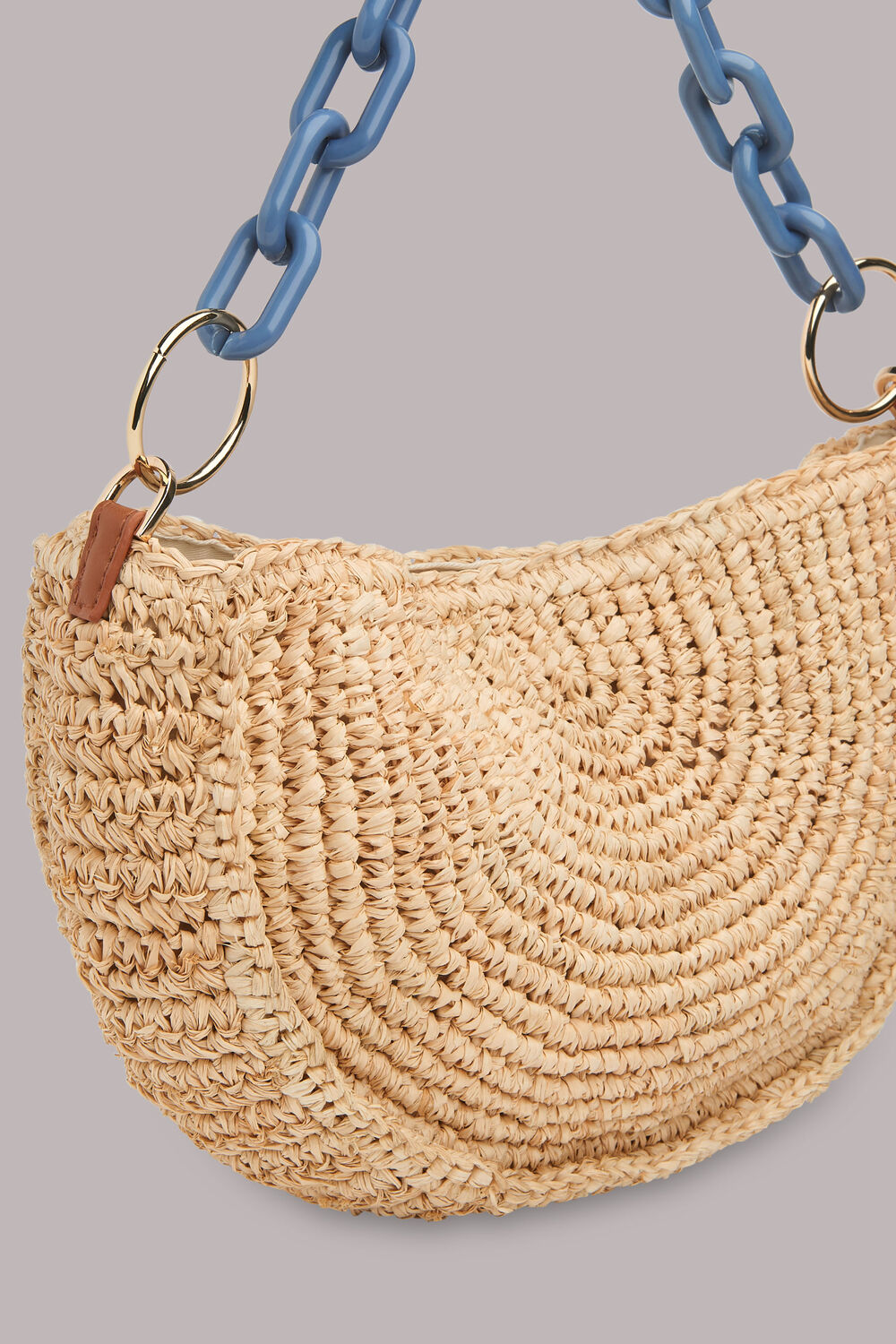 Sonny Straw Half Moon Bag