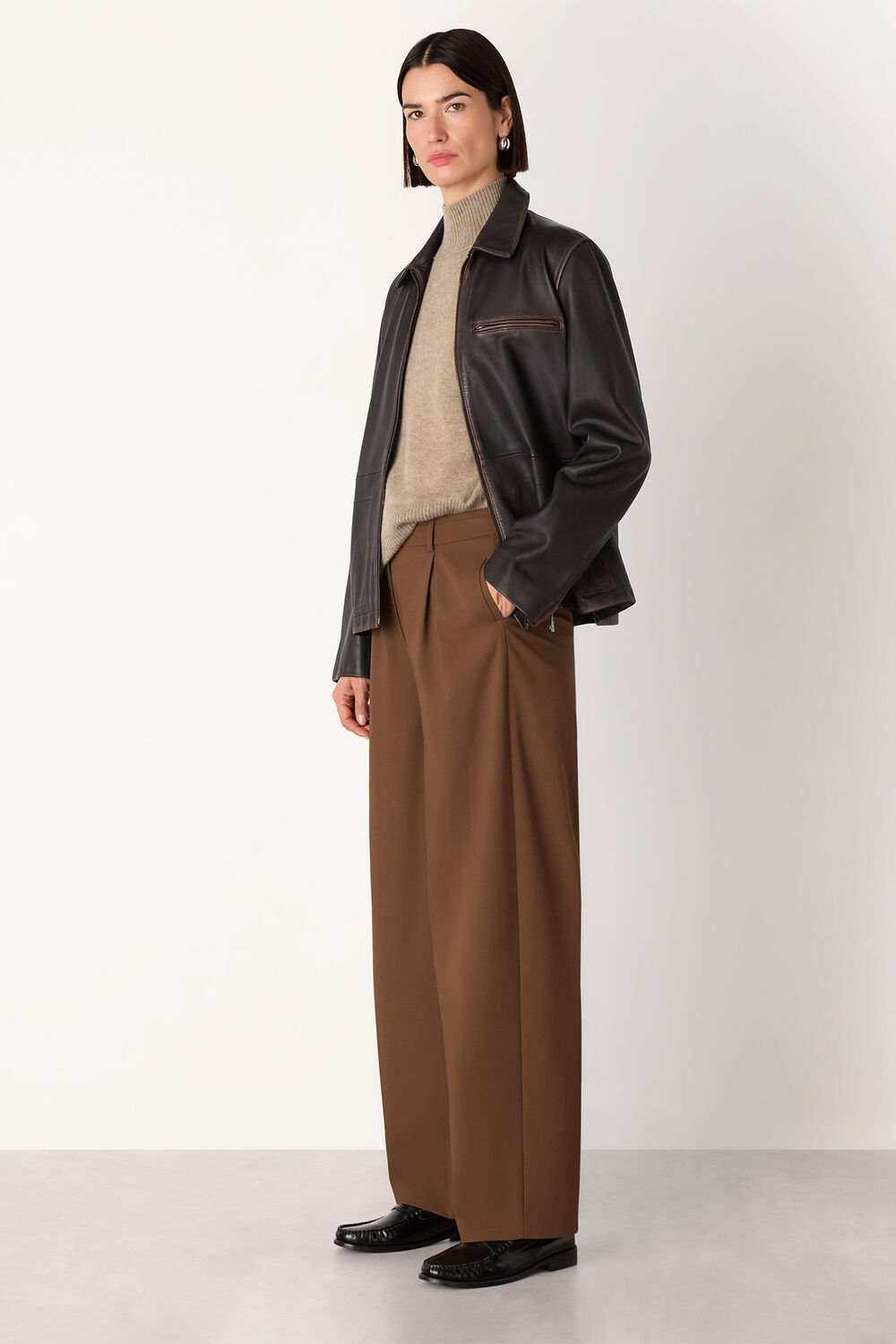 Oatmeal Cashmere Mock Neck