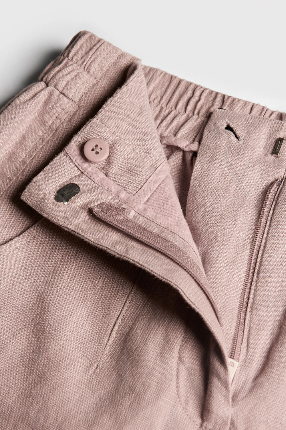 Dusty Pink Linen Barrel Leg Trouser