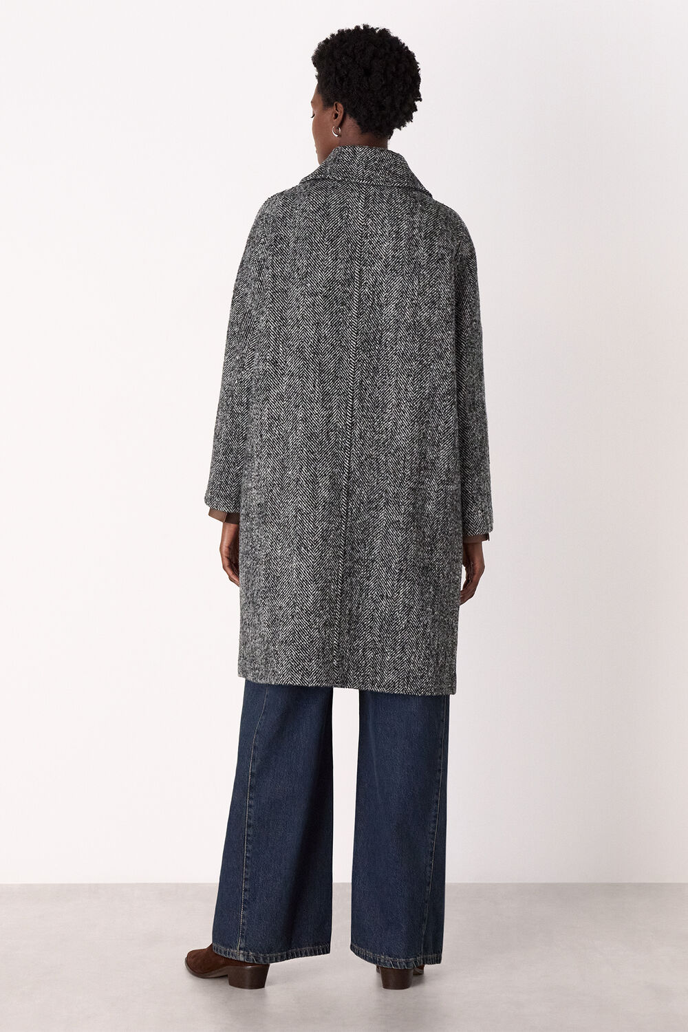Romy Herringbone Boucle Coat