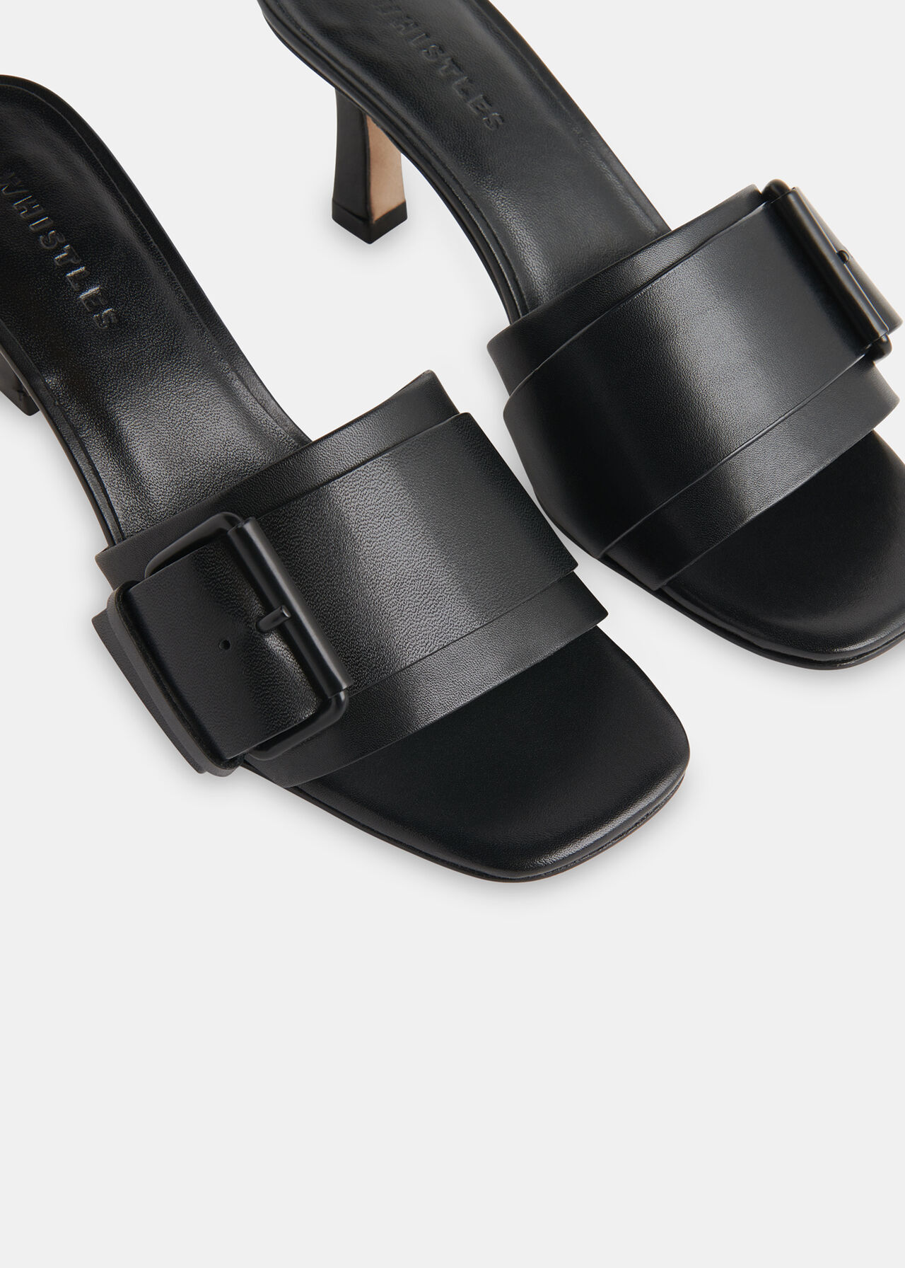 Black Adella Buckle Mule | WHISTLES