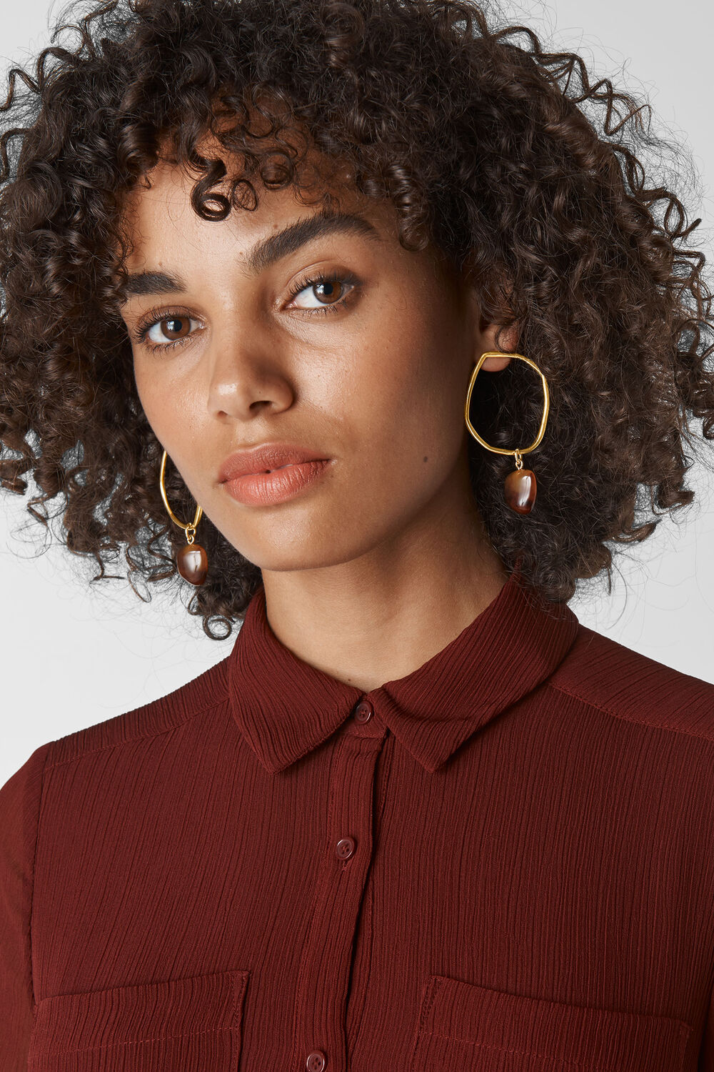 Hammered Ring Earring Gold/Multi