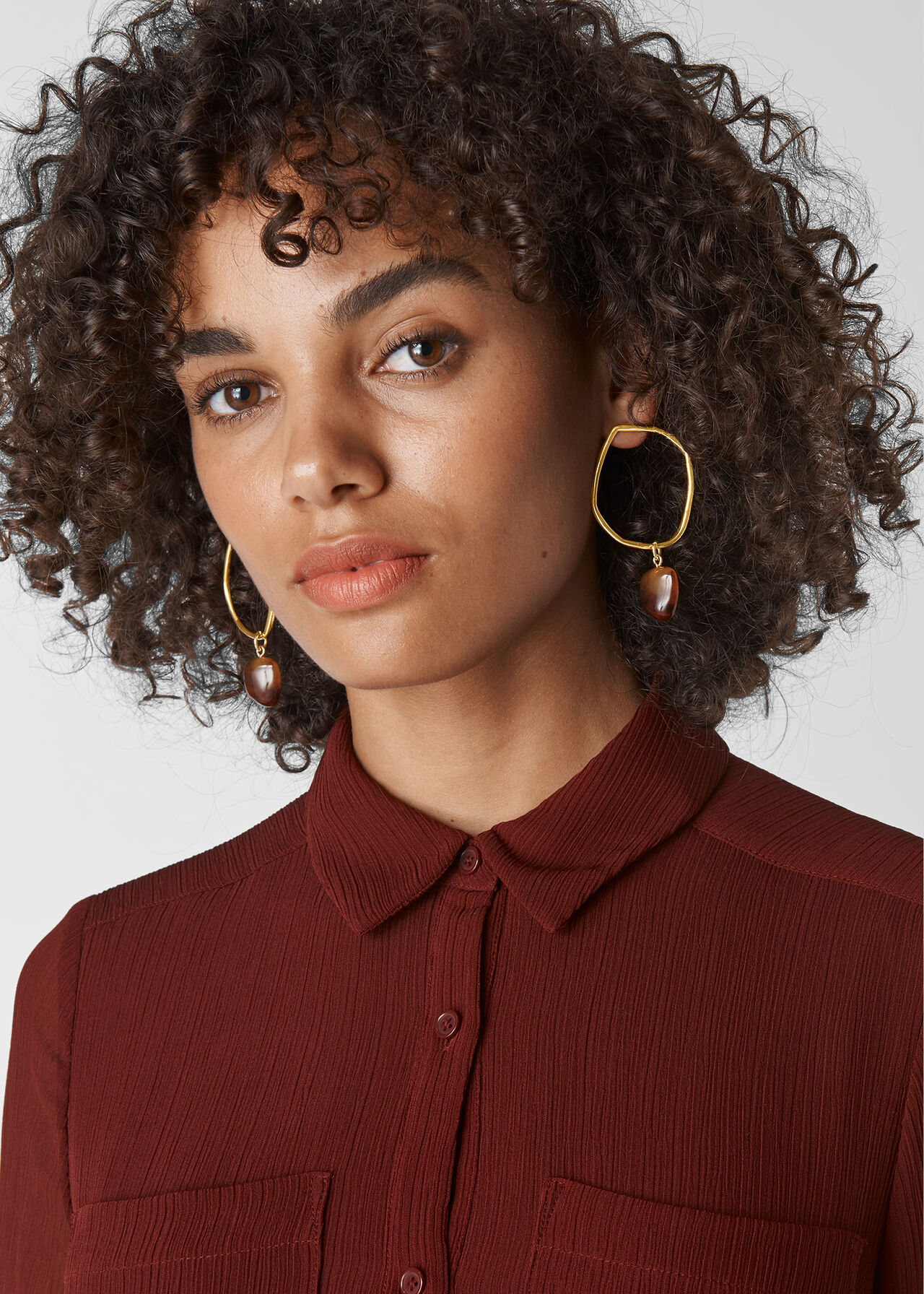 Hammered Ring Earring Gold/Multi