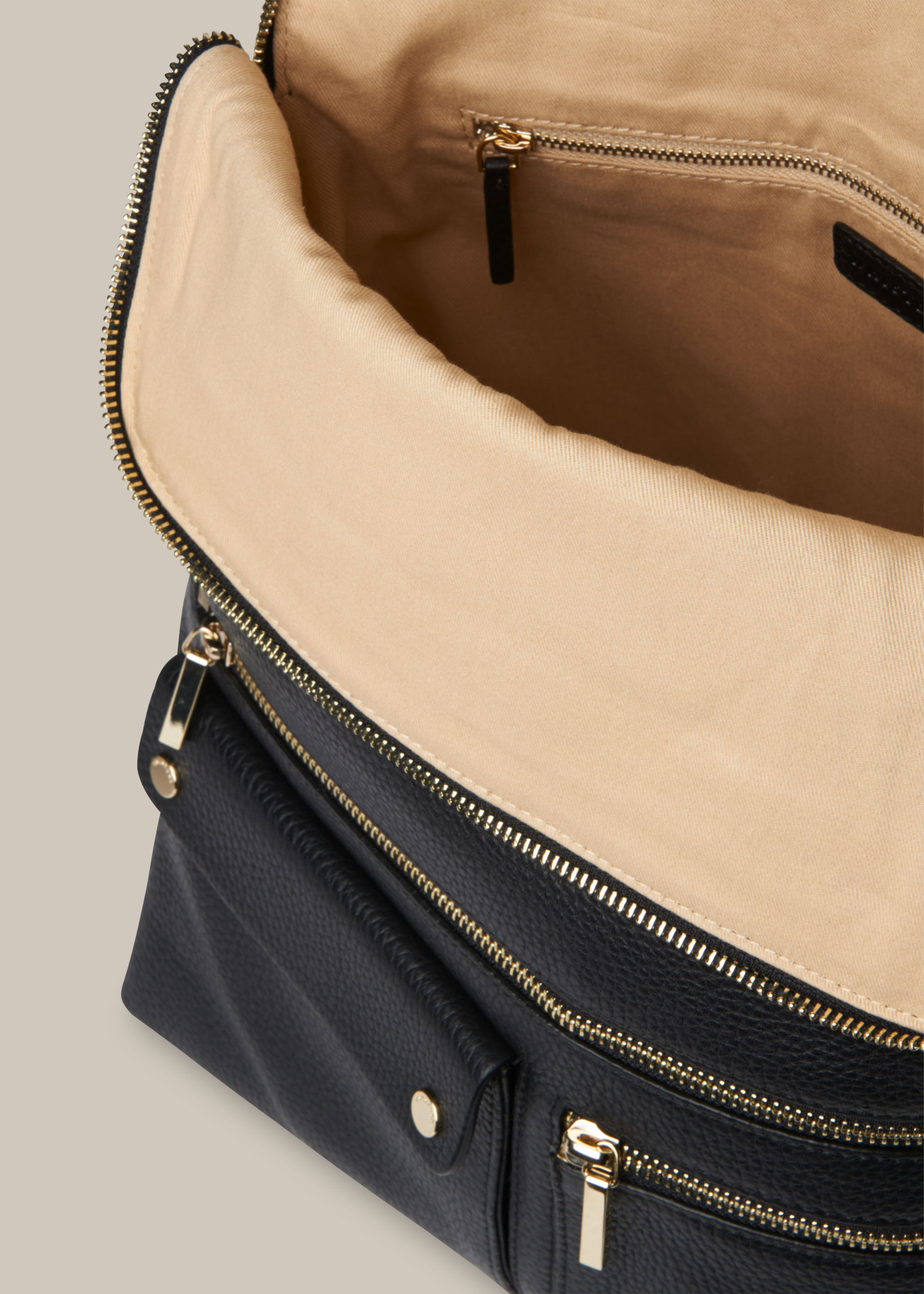 Whistles black leather backpack outlet
