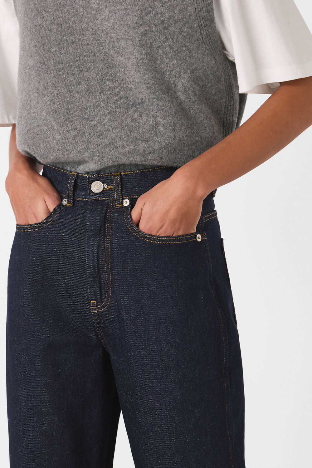 Authentic Barrel Leg Jean Dark Denim