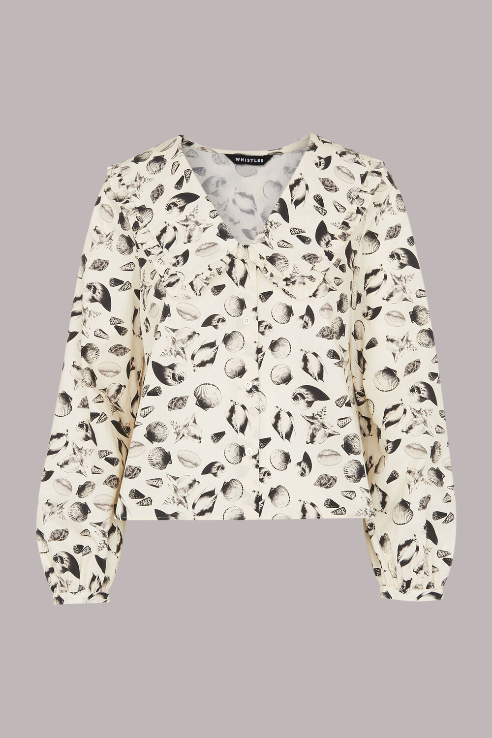 Sea Shell Print Collar Top