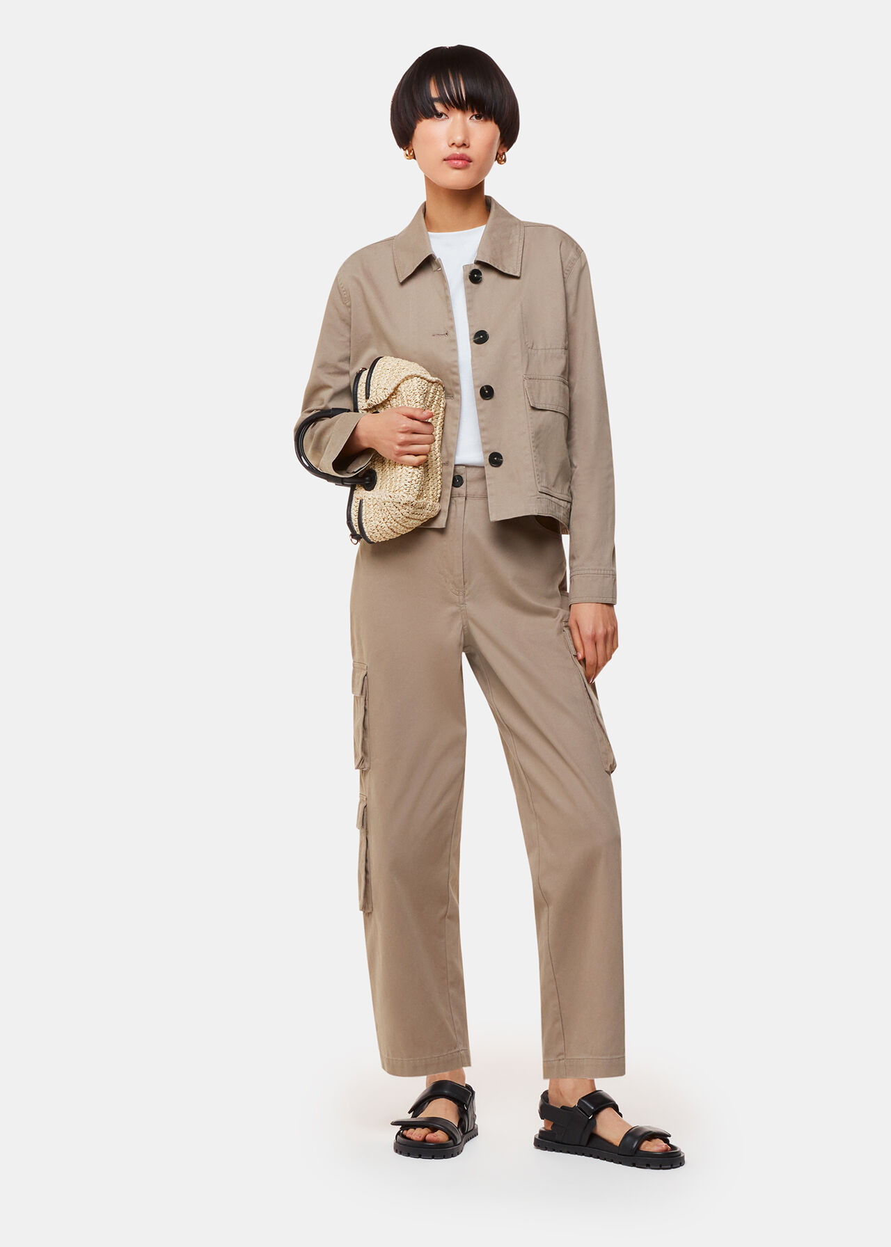 Whistles Marie Casual Jacket Taupe Whistles Marie Casual Jacket Taupe