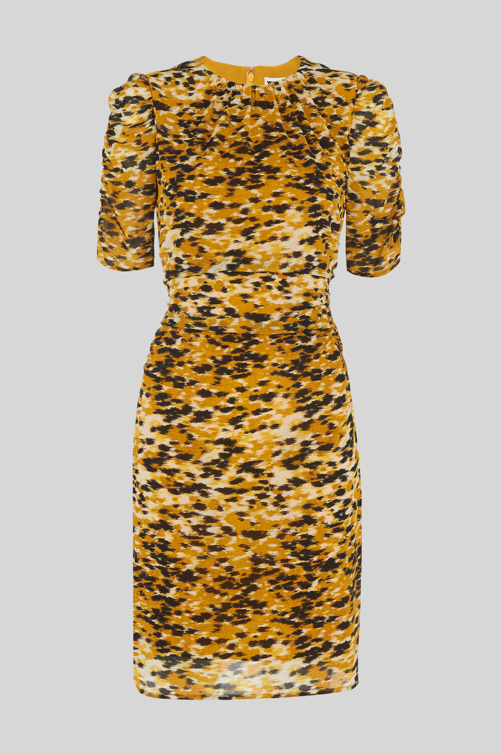 Ikat Animal Silk Bodycon Yellow/Multi
