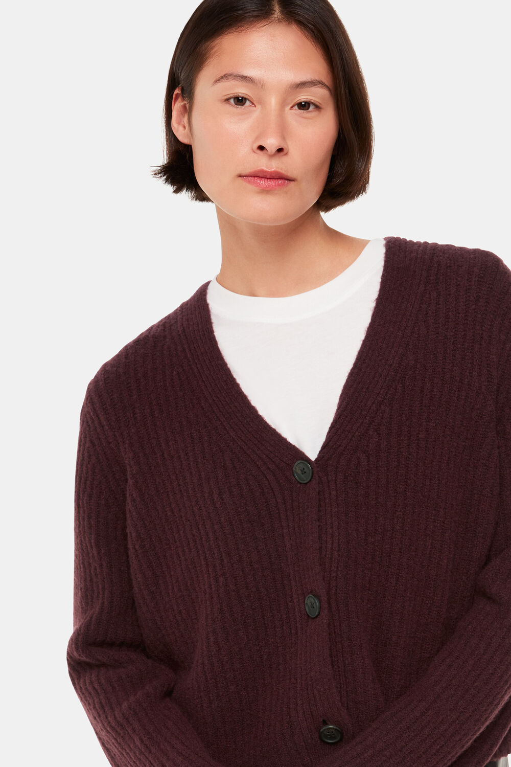 Wool Mix Rib Cardigan