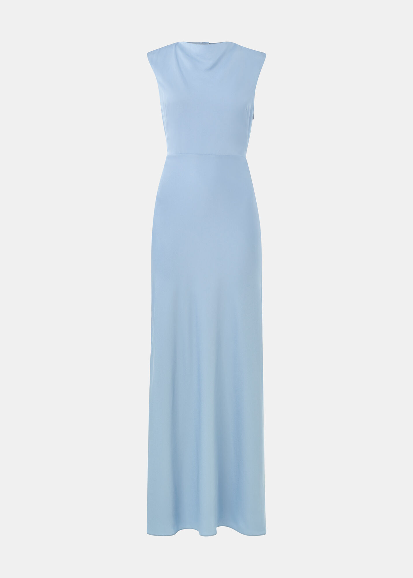 Pale Blue Cowl Neck Satin Maxi Dress | WHISTLES | Whistles UK |