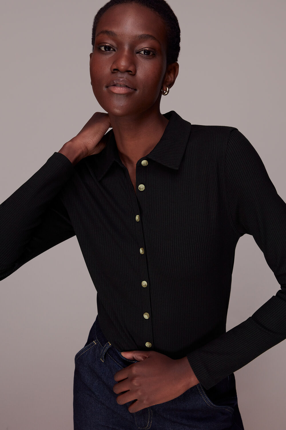 Ribbed Fitted Shirt
