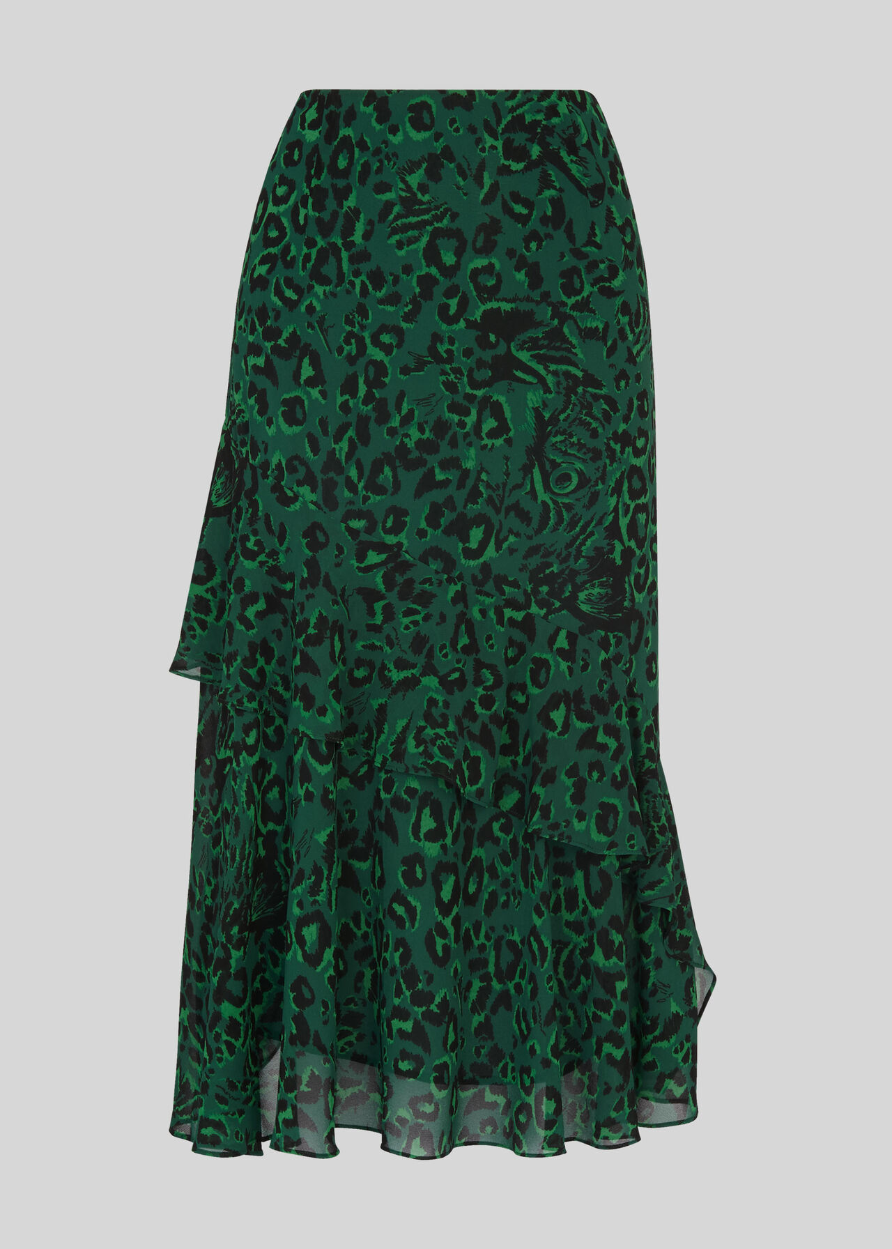 Jungle Cat Print Skirt Green/Multi