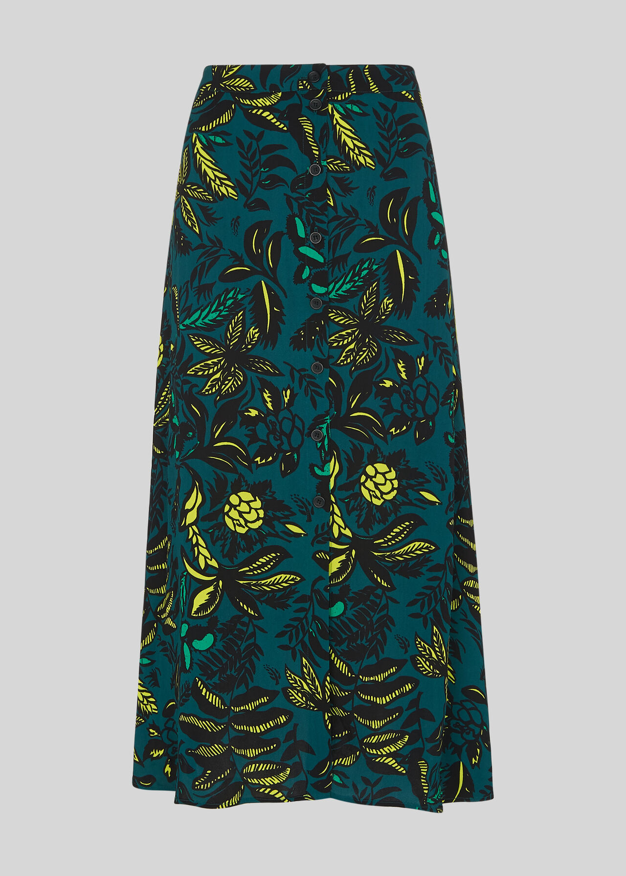 Assorted Leaves Print Skirt Green/Multi