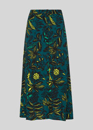 Assorted Leaves Print Skirt Green/Multi
