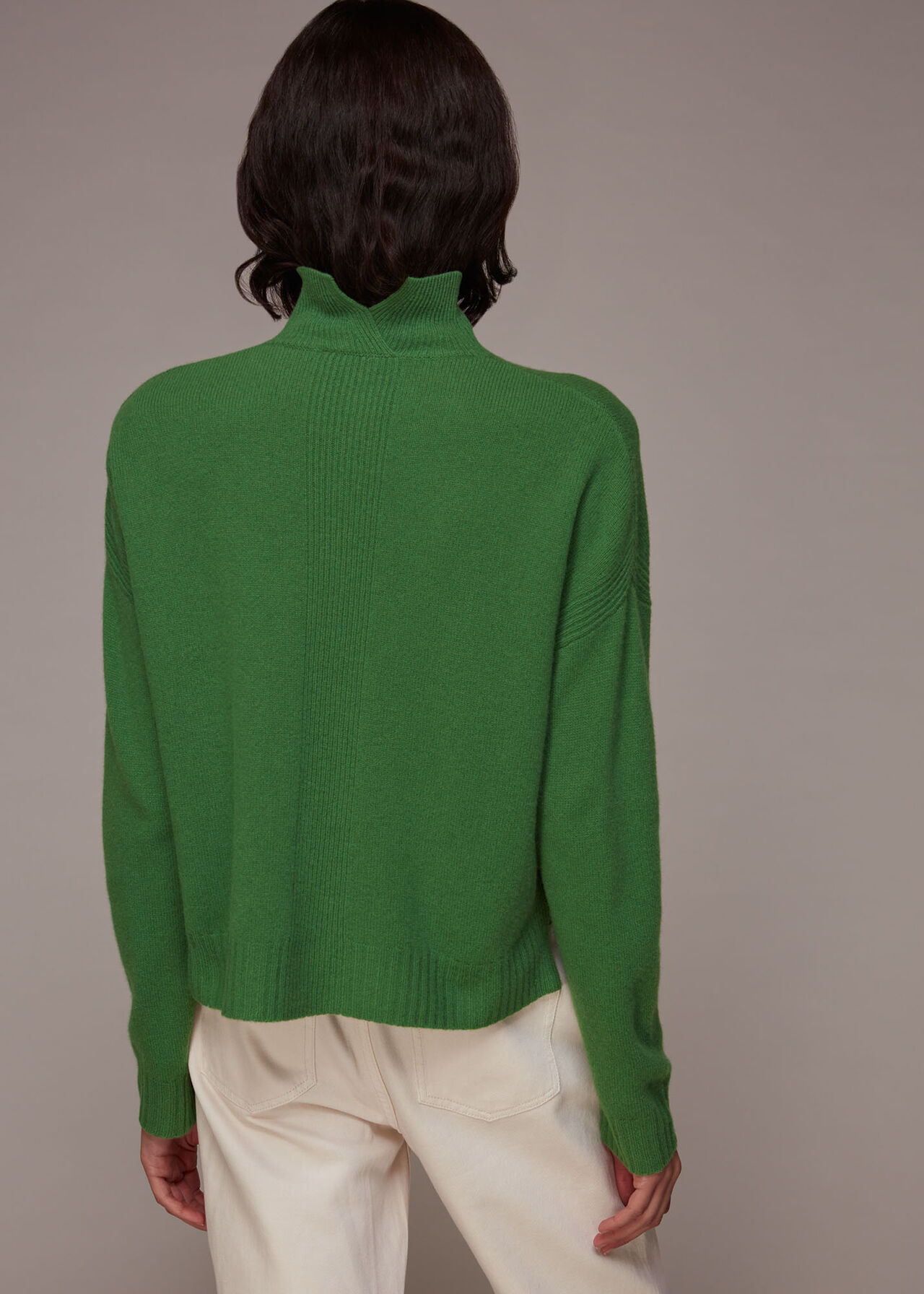 Wool Split Funnel Neck Jumper