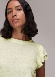 Laura Linen Frill Sleeve Top