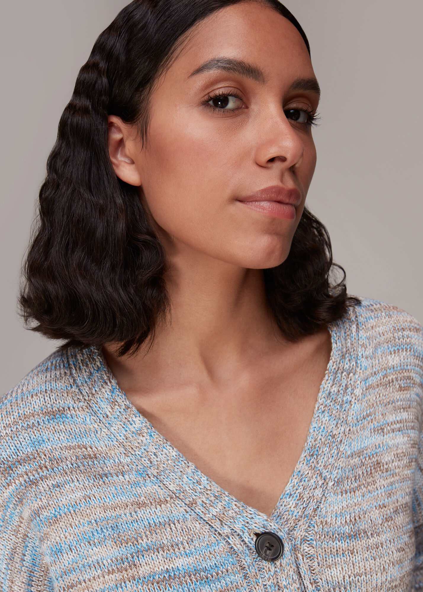 Blue/Multi Dakota Flecked Cardigan WHISTLES