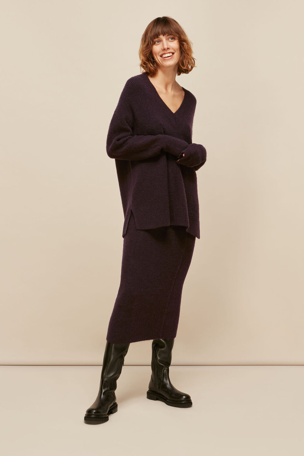 Ribbed Knitted Tube Skirt