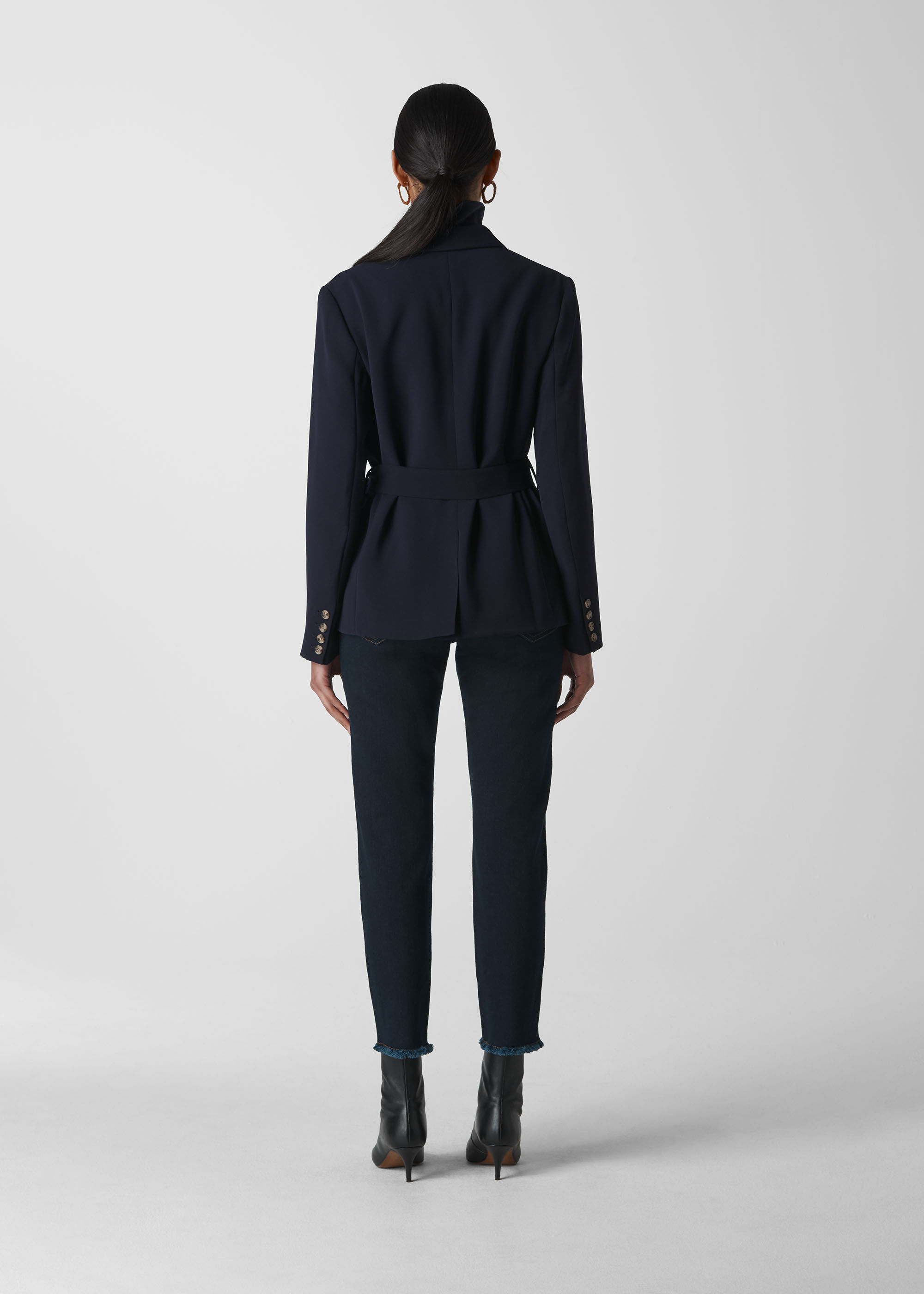 Whistles wide sleeve coat navy on sale