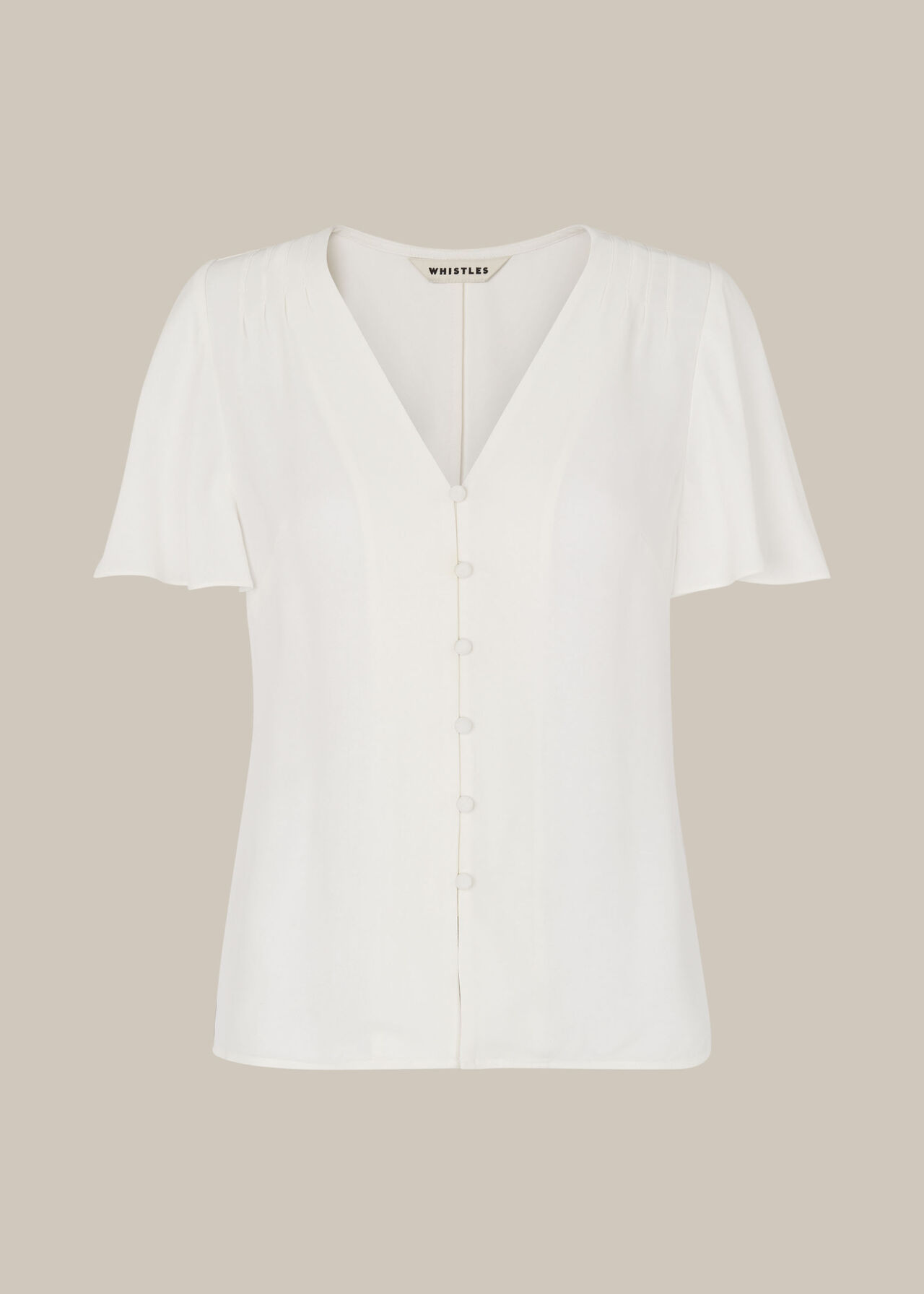 Tasmin Frill V Neck Top Ivory