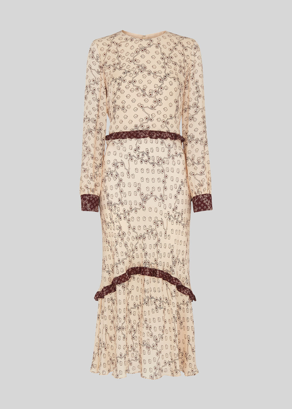 Floral Map Print Silk Dress Multicolour