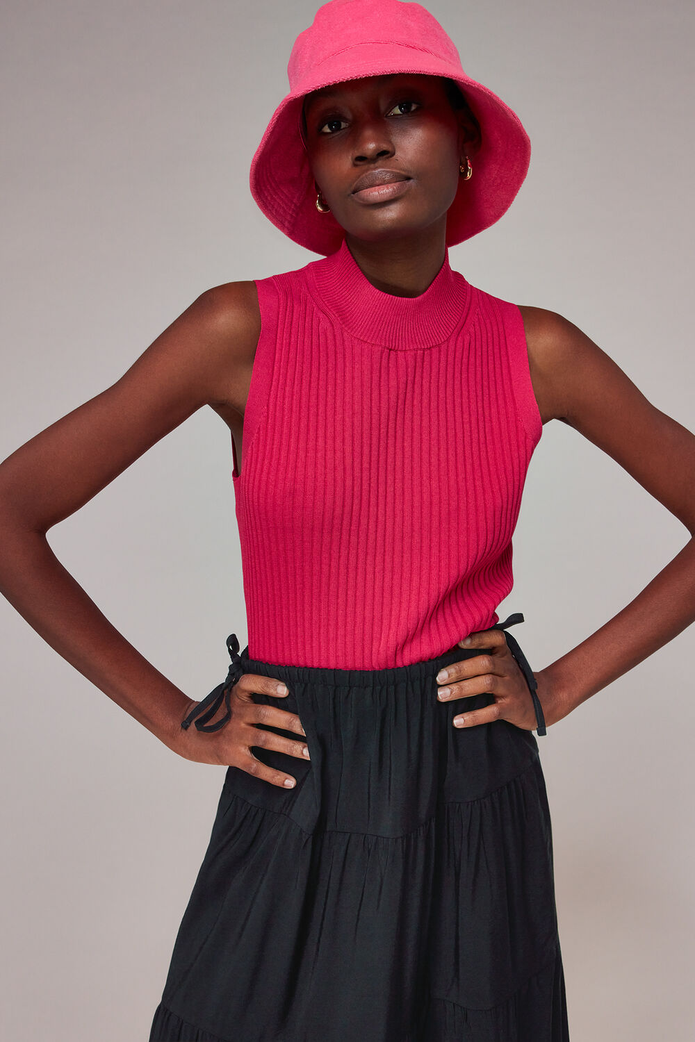 Tie Side Tiered Skirt