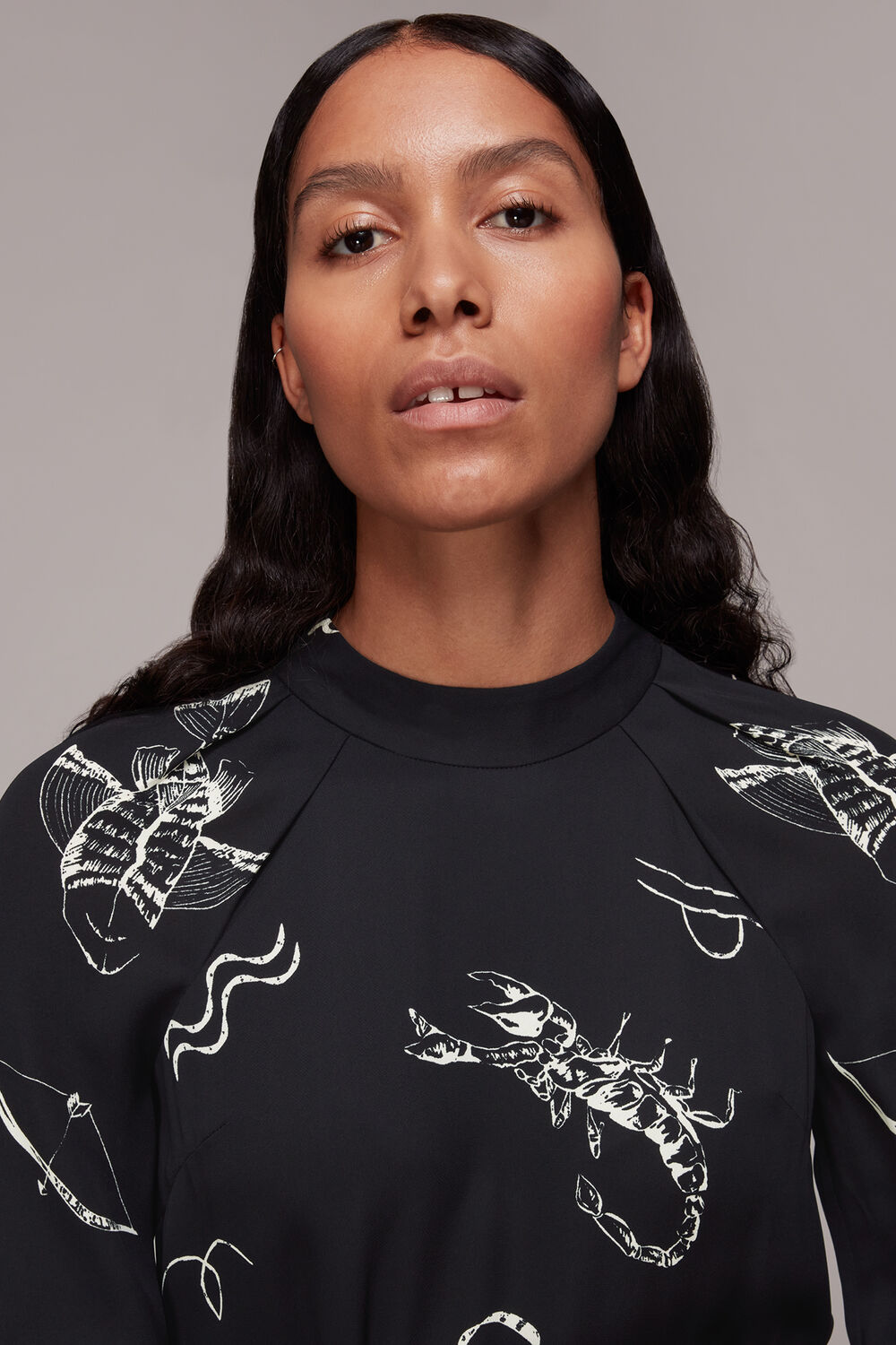 Black Kati Horoscope Print Dress