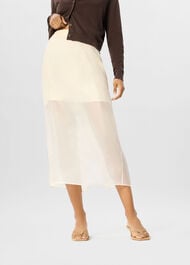 Organza Column Midi Skirt