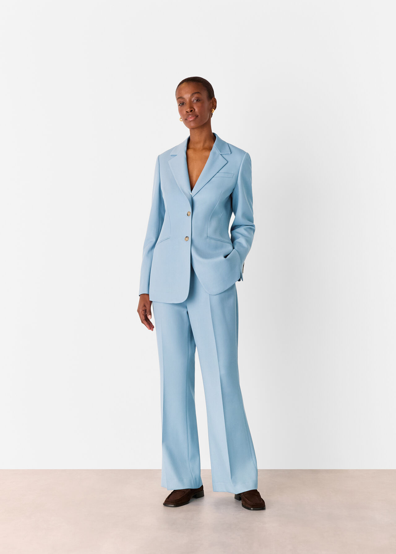 Wool Blend Tailored Blazer