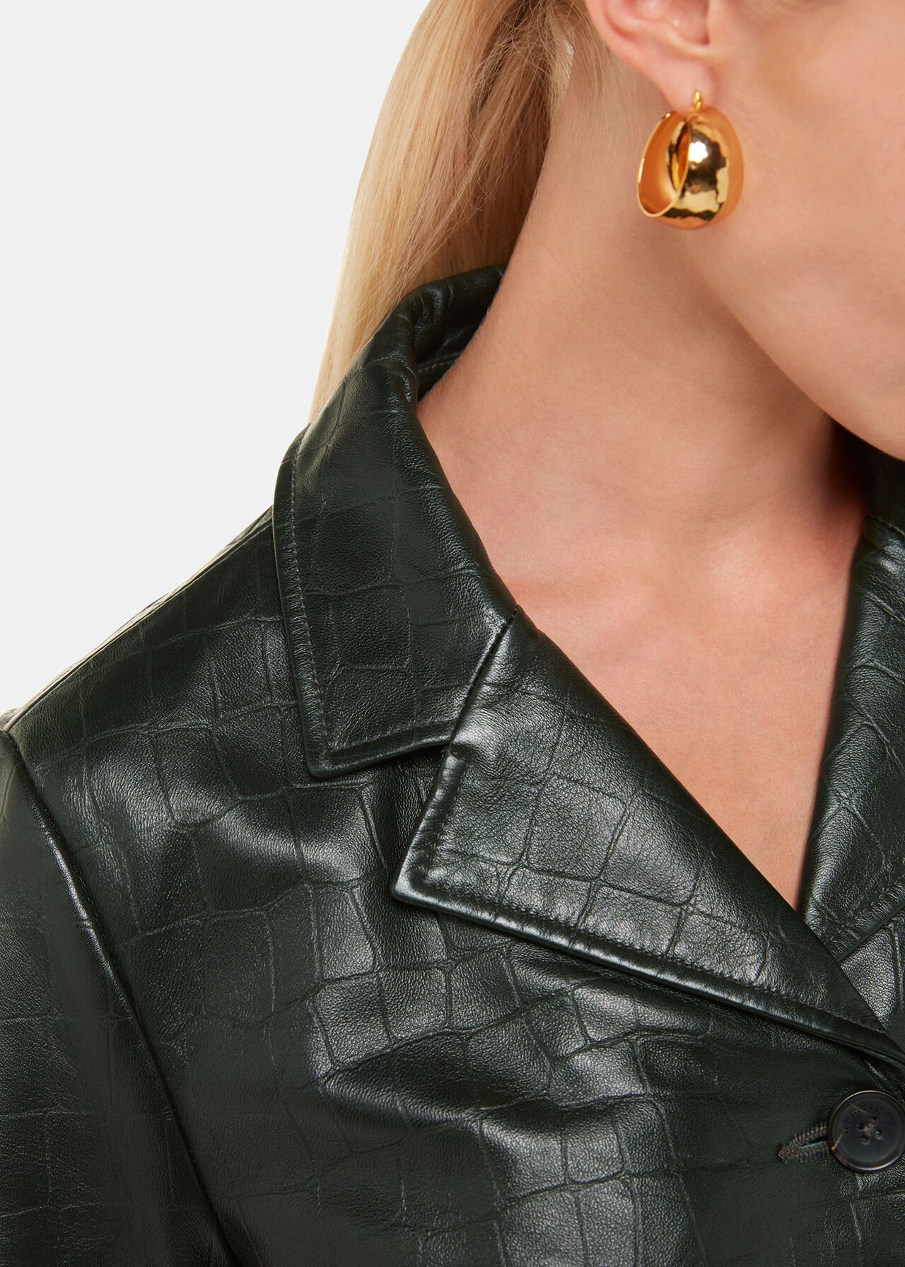Delia Croc Leather Jacket