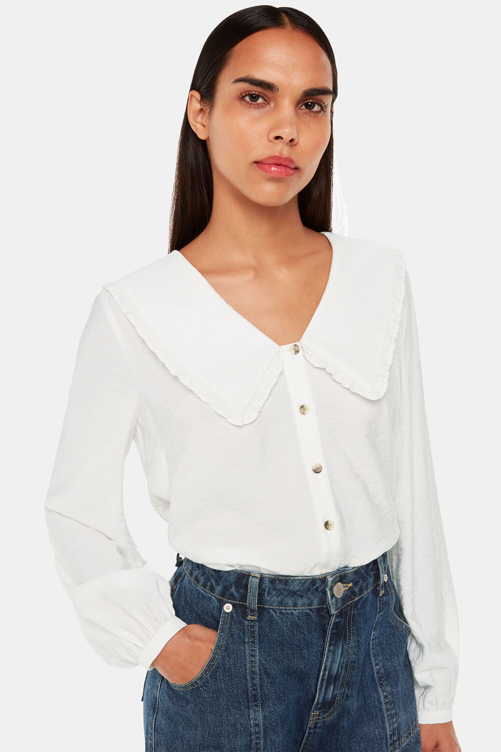 Oversized Collar Detail Top