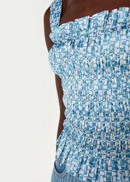 Two Tone Tile Print Top