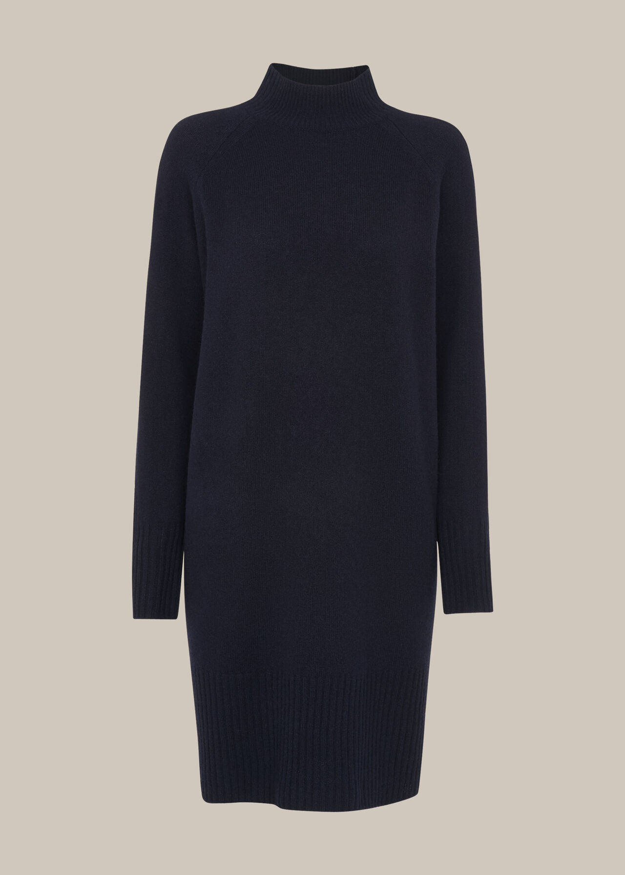 Funnel Neck Knitted Dress