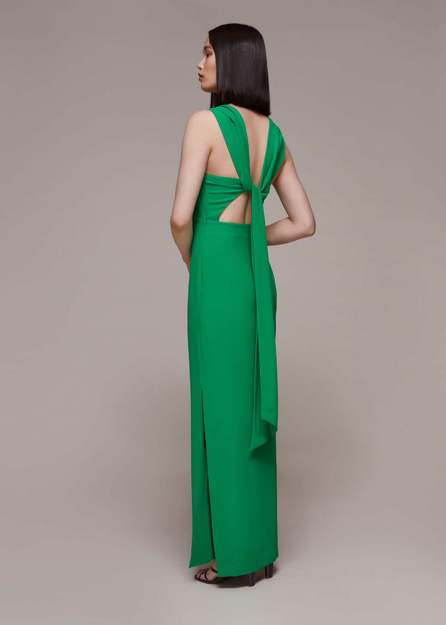 Whistles Elegant Green Maxi Dress Chic Timeless