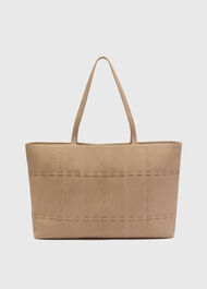 Suede Whipstitch Tote Bag