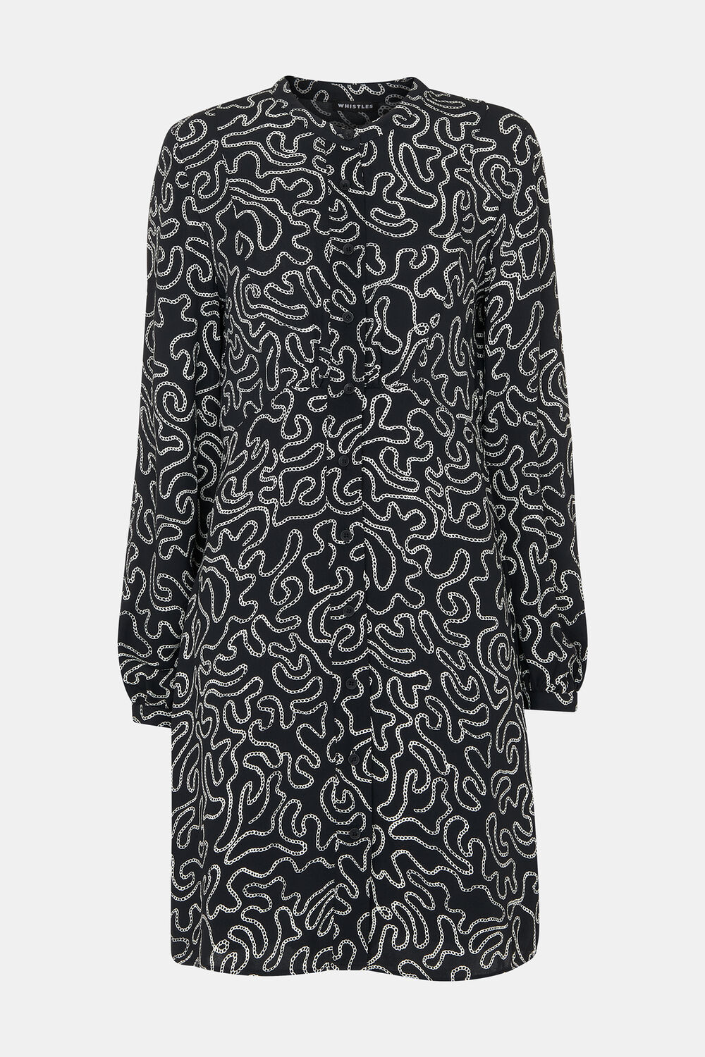 Black Chain Print Flippy Dress