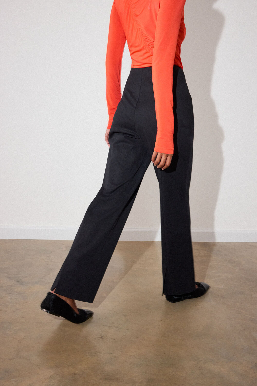 Black Petite High Rise Kick Flare Trouser